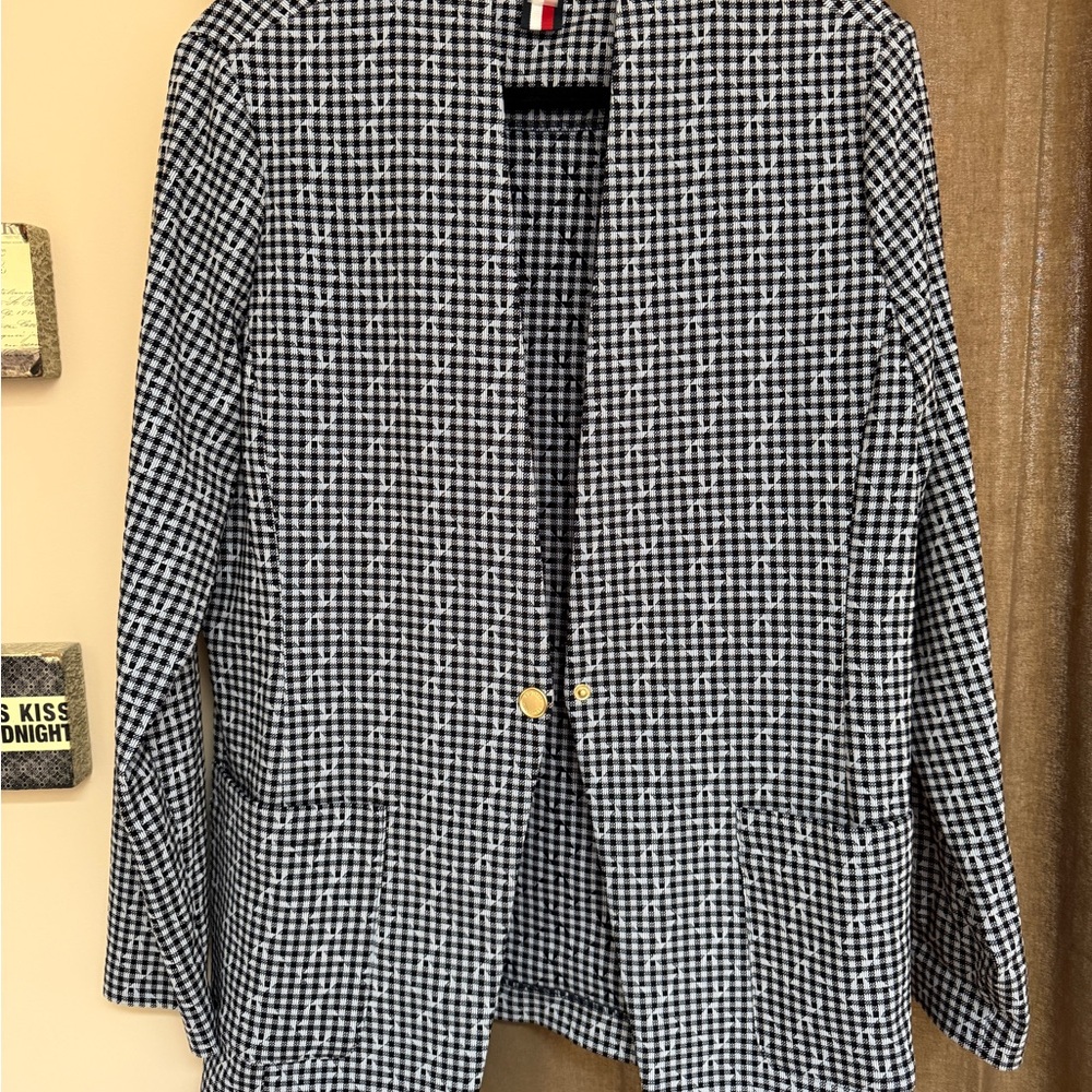 Tommy Hilfiger Classic Navy and White Check Blazer